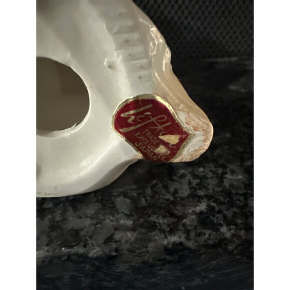 Vintage Lefton Ceramic Praying Girl Figurine In Pink Dress & Bow - Picture 8 of 8